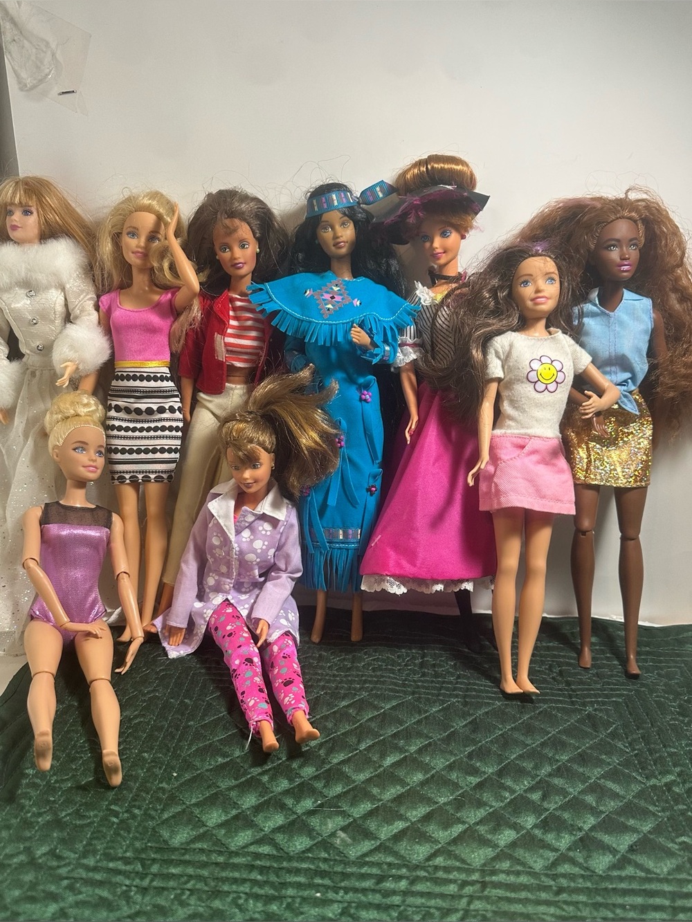 Barbie Dolls Lot with Pink, Blue, Purple, Gold & White Outfits - Barbie